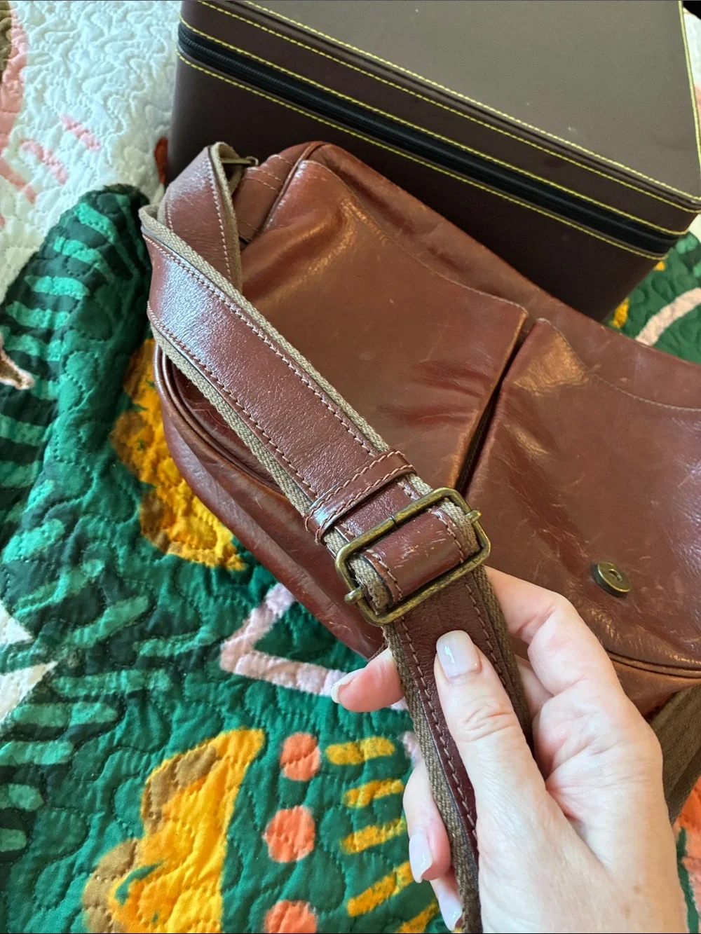 Vintage I Ponti Firenze Brown Leather Shoulder Bag – 1990s Italian Leather